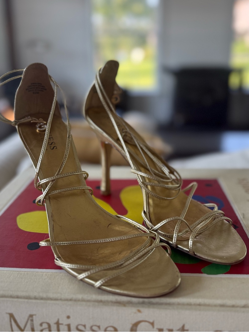 Vintage GUESS Gold Strappy Heels